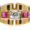 Art Deco 18ct Gold, Ruby & Diamond Geometric Ring 1 Art Deco 18ct Gold, Ruby & Diamond Geometric Ring -Antique Jewellery Company f2d78d0c dsc04854