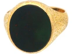 Victorian 18ct Engraved Gold Signet Ring Set With A Plain Bloodstone 15 Victorian 18ct Engraved Gold Signet Ring Set With A Plain Bloodstone -Antique Jewellery Company f4ee938e dsc08065 scaled 1