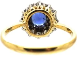 Retro 18ct Gold, Sapphire & Diamond Cluster Ring 12 Retro 18ct Gold, Sapphire & Diamond Cluster Ring -Antique Jewellery Company f8528cdb dsc08527 scaled 1