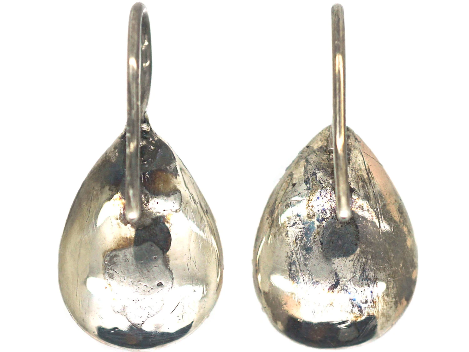 Georgian Silver & Almandine Garnet Pear Shaped Earrings 4 Georgian Silver & Almandine Garnet Pear Shaped Earrings - Image 2