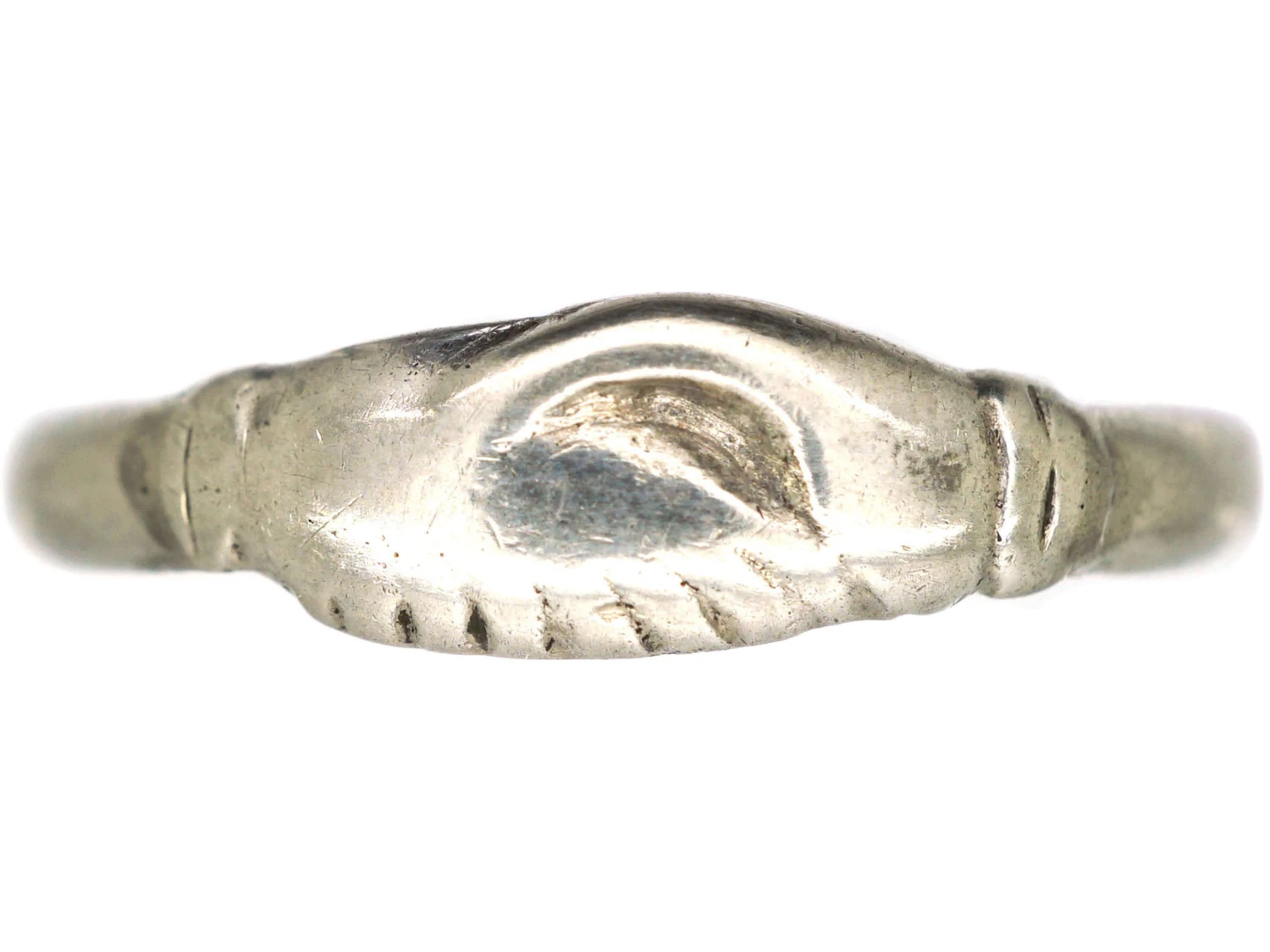 Early Georgian Silver Fede Ring 3 Early Georgian Silver Fede Ring