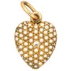 Edwardian 15ct Gold Diamond & Natural Split Pearl Pave Set Heart Locket