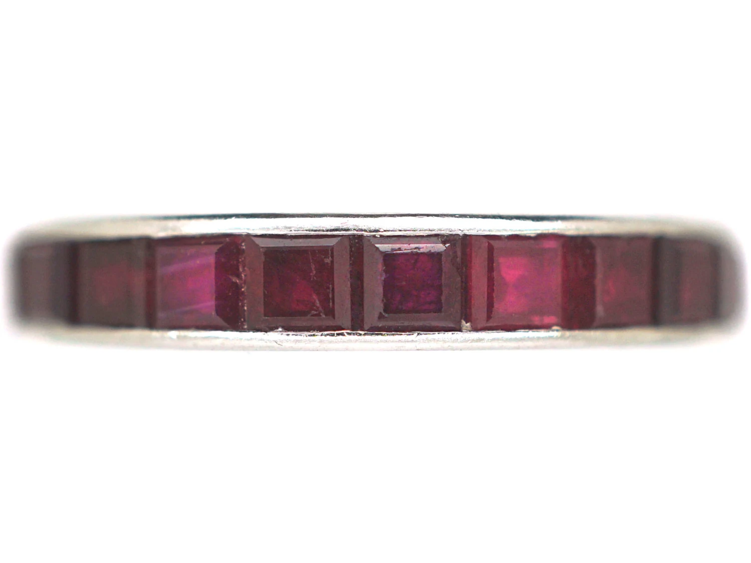 Art Deco French Platinum & Ruby Eternity Ring 3 Art Deco French Platinum & Ruby Eternity Ring