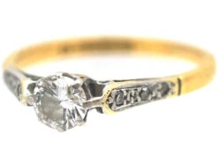 22ct Gold & Platinum Diamond Solitaire Ring With Diamond Set Shoulders 17 22ct Gold & Platinum Diamond Solitaire Ring With Diamond Set Shoulders -Antique Jewellery Company fcd8d72e dsc07135 scaled 1