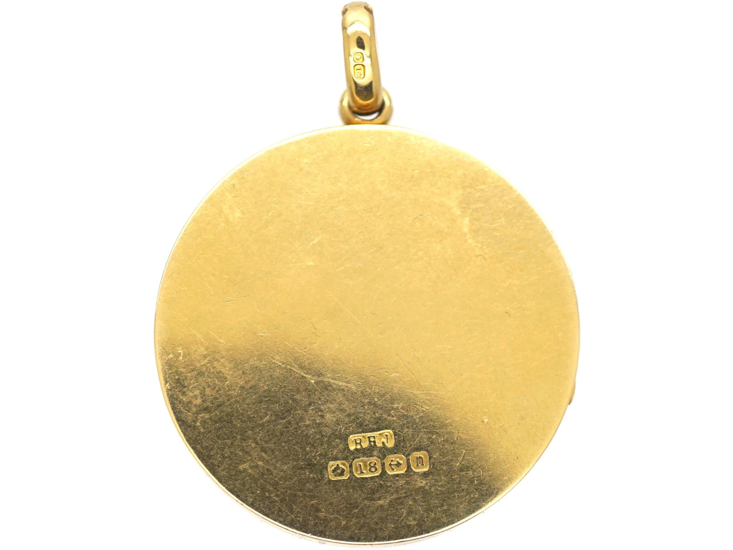 Edwardian 18ct Gold Round Locket 6 Edwardian 18ct Gold Round Locket - Image 4