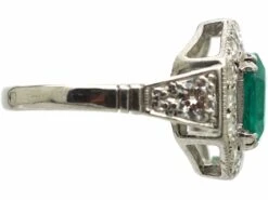 Art Deco 18ct White Gold, Columbian Emerald & Diamond Ring 14 Art Deco 18ct White Gold, Columbian Emerald & Diamond Ring -Antique Jewellery Company ffdfef1c dsc05957 scaled 1